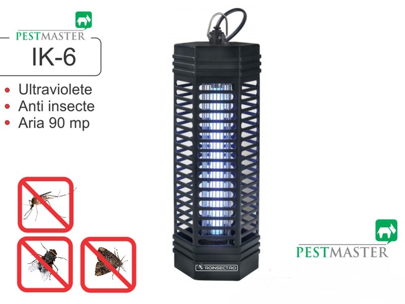 Distrugator de insecte zburatoare precum muste, tantari, molii - Pestmaster IK6 (acopera aprox. 90mp)  
